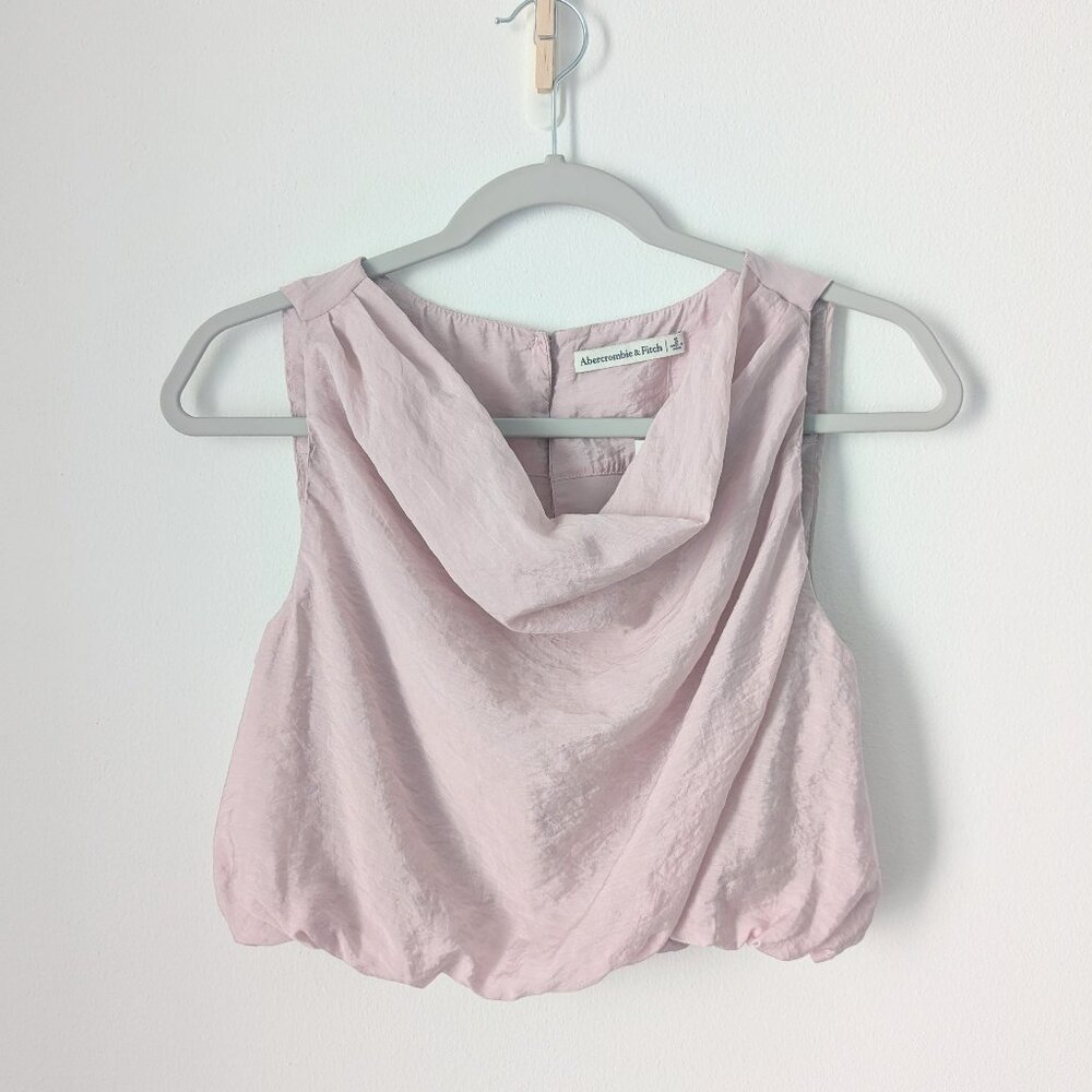 NWT Abercrombie & Fitch Crinkle Textured Cowl Neck Top - Picture 2 of 6